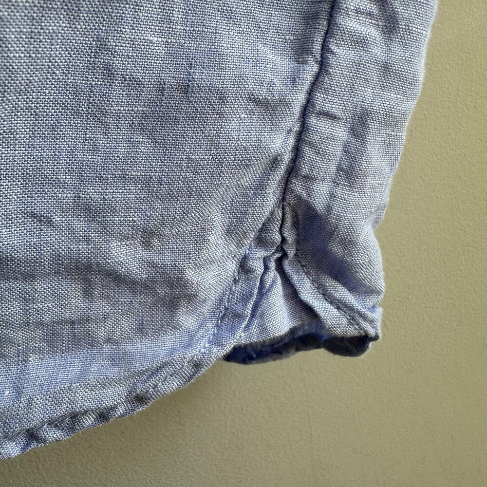 J. Crew Relaxed Fit Short Sleeve Baird McNutt Irish Linen Shirt Blue XXL AY665 - Picture 6 of 12